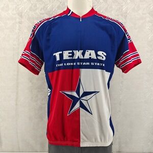 Pearl Izumi Texas Cycling Jersey Mens XXL Blue Red White Lone Star State Flag